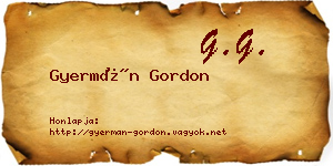 Gyermán Gordon névjegykártya